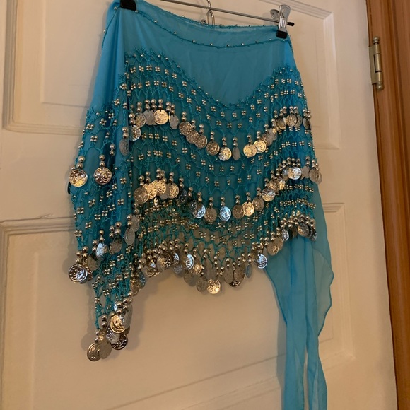 Belly dance jingle hip scarf three rows jingles. - Picture 4 of 6